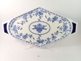 A Minton blue and white onion pattern dressing table tray, 55cm wide
