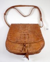 A crocodile skin handbag