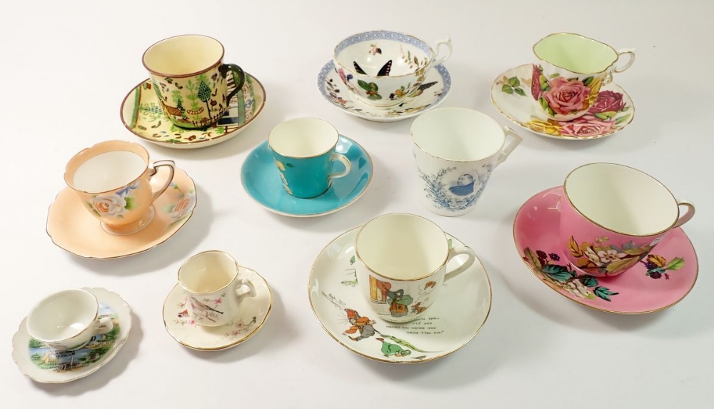 A collection of tea cups and saucers