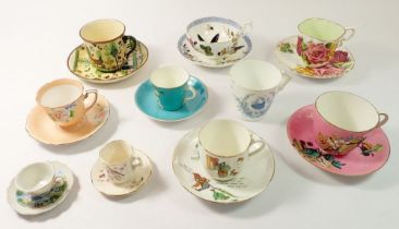 A collection of tea cups and saucers