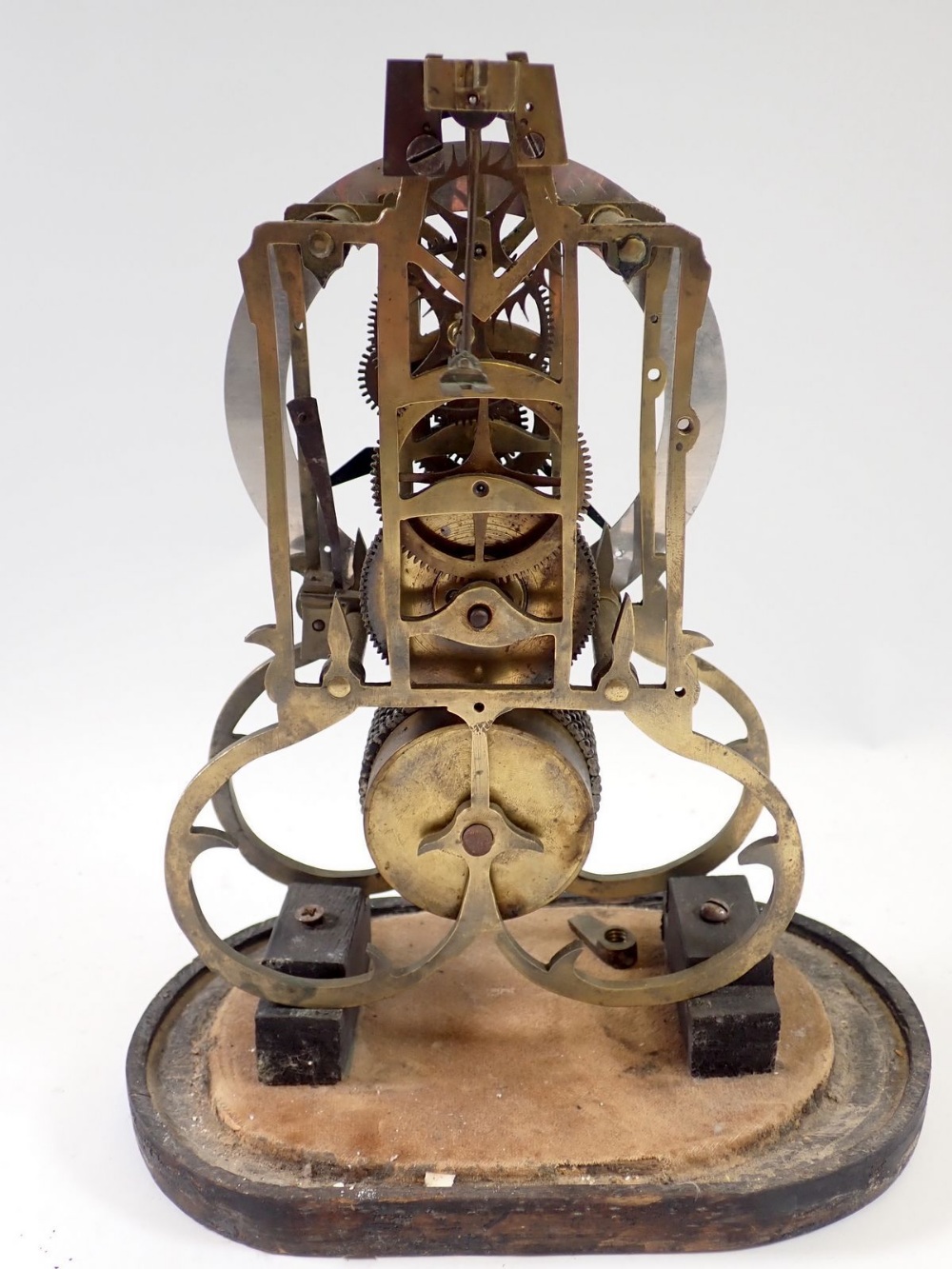 A Davall English made skeleton clock under glass dome - Image 4 of 4