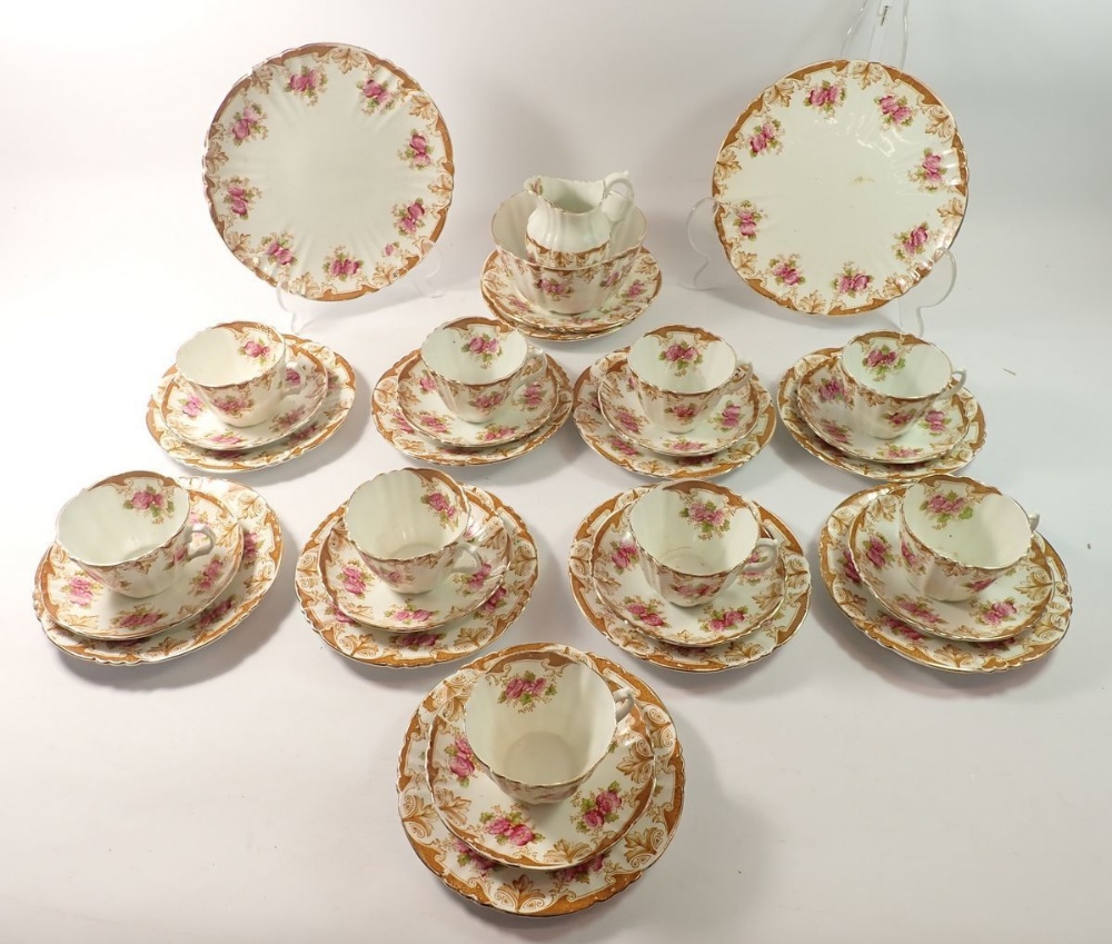 A Victoriain Reids 'Park Place China' tea service comprising nine cups and saucers, two cake plates, - Image 2 of 2