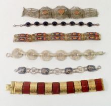 A group of bracelets including micro mosaic