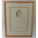 A print after Picasso, seated nude crowning herself with flowers, Vollande Suite 1956 Plate 2, 25