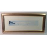 Claire Davies - limited edition print 'The Estuary' 452/700, 8 x 42cm