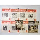 A group of tennis ephemera including seven Lawn Tennis magazines dating from 1957-60 and similar era