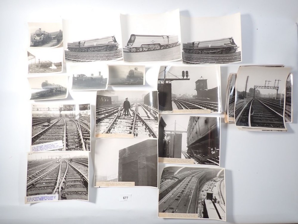 A quantity of circa 1940's black and white photographs relating to Waterloo Station of