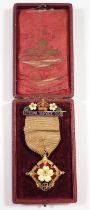 A Primrose Society Special Service enamel badge, cased