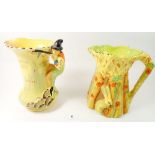 A Burleigh Ware Pied Piper jug and a rabbit jug