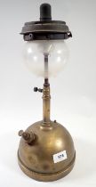 A Victorian brass parafin lamp, 41cm tall