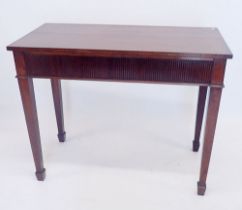 A 19th century mahogany hall table on square tapered supports by Ralph Johnson of Warrington, 102