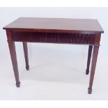 A 19th century mahogany hall table on square tapered supports by Ralph Johnson of Warrington, 102
