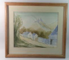 Roy Tolley - watercolour mountain scene, 30 x 38cm