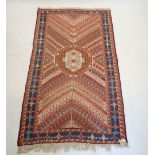 A Turkish decorative kelim rug with geometric decoration, 200 x 123cm