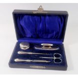 A silver manicure set boxed, Birmingham 1921 and 1923