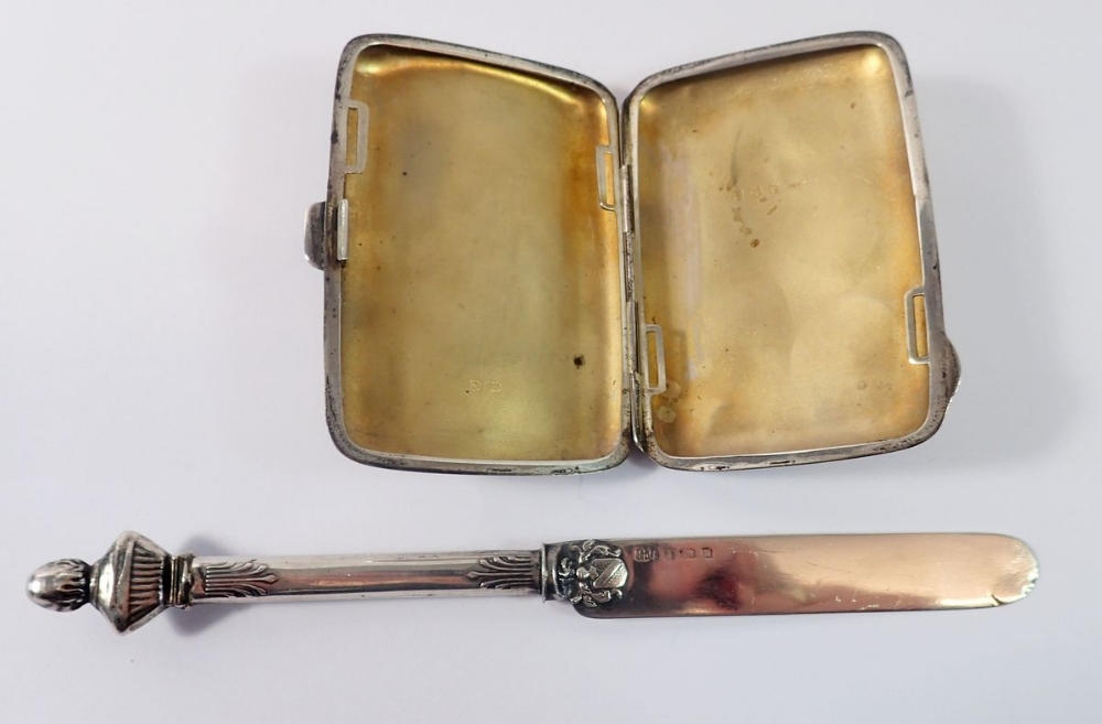 A silver cigarette case and a silver butter knife for William Shakespeare by George Unite, - Image 2 of 2