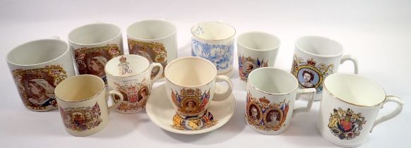 A collection of Royal Commemorative ware including Shelley mug