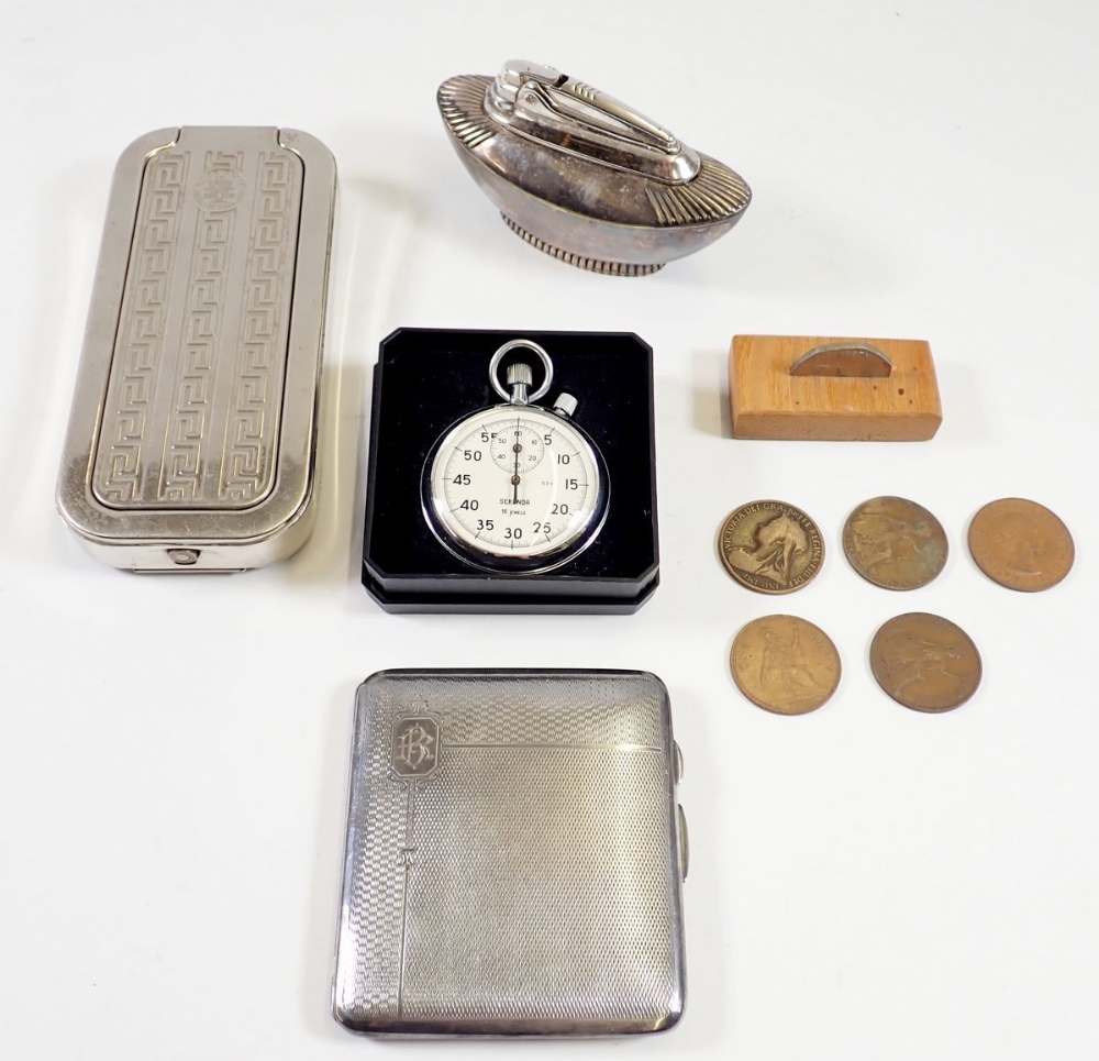 A group of collectables including a Rolls Razor, Sekonda stopwatch, Ronson table lighter etc