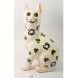 A Griselda Hill Wemyss cat painted Shamrocks, privately commissioned