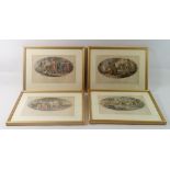 A set of four 19th century oval stipple engravings by Nutter after Hamilton, 20 x 10cm