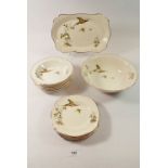An Alfred Meakin sandwich set with five plates sandwich plate plus a dessert bowl and six small
