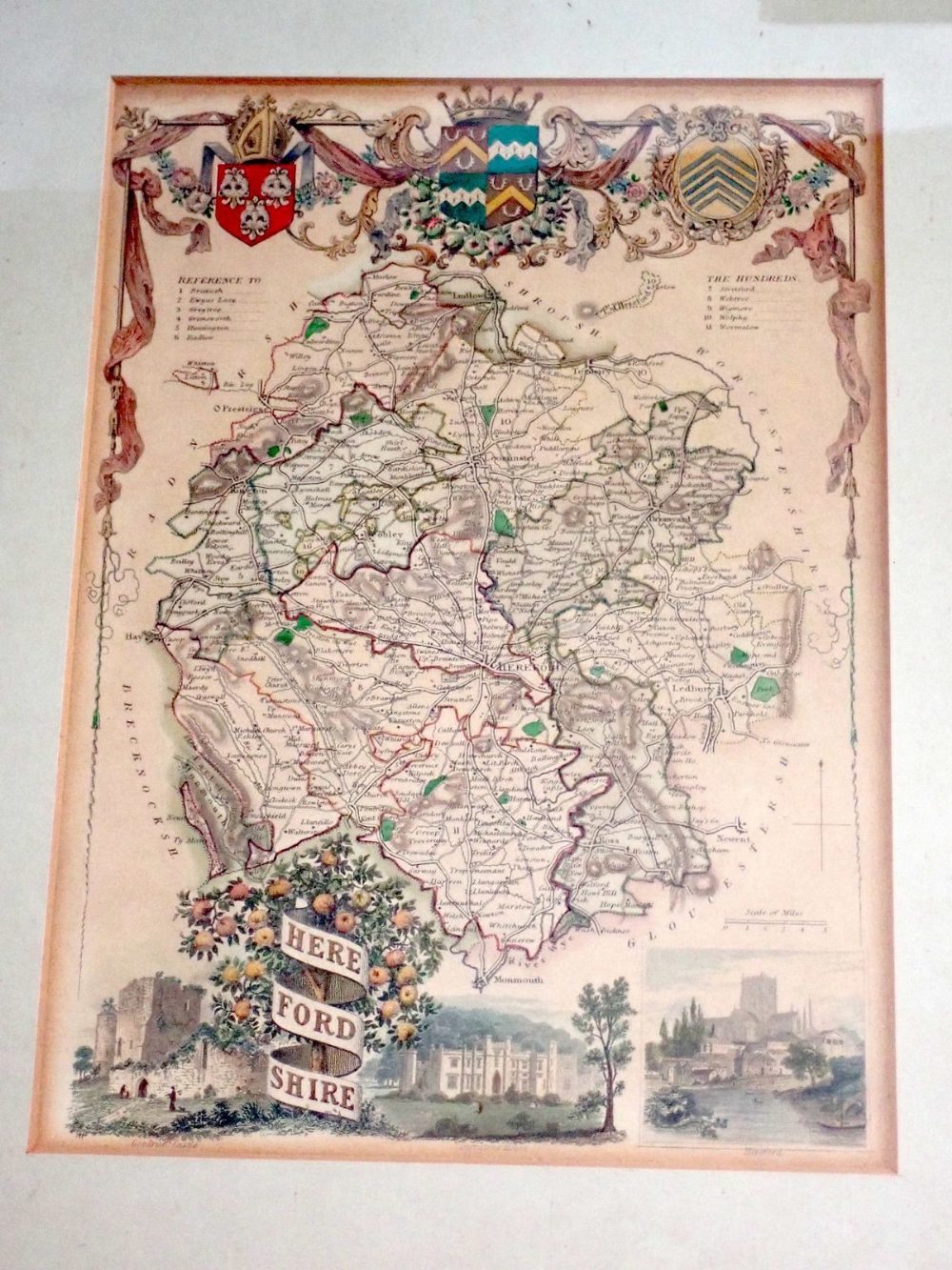 A John Ogilby road map, Hereford to Leicester, 35 x 48cm, a New Map of the County of Hereford by C - Image 4 of 4