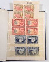 A stamp stock book, mainly GB including £1 Edward VII green