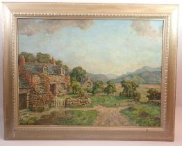 Ward Lever - oil on canvas Welsh landscape signed and dated 1957, 45 x 60cm
