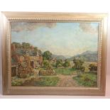 Ward Lever - oil on canvas Welsh landscape signed and dated 1957, 45 x 60cm