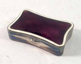 A silver and enamel pill box, Chester 1911, 5 x 3cm