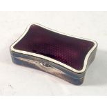 A silver and enamel pill box, Chester 1911, 5 x 3cm