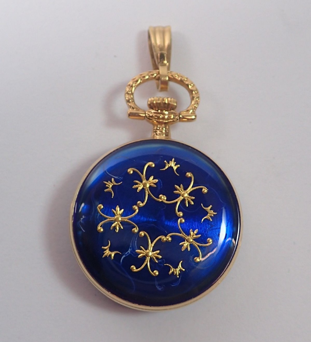 An Aero gold plated and enamel fob watch - Image 2 of 2