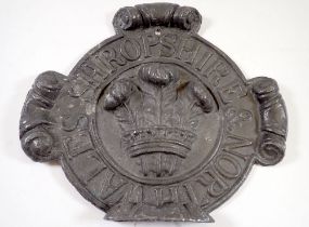 A lead insurance plaque for Shropshire and North Wales, 24cm wide