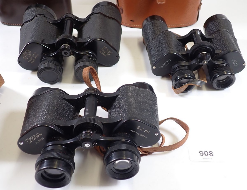 A pair of Octra 10 x 30 binoculars, an Ifoco pair 16 x 50 and a Wray 9 x 40 pair - Image 2 of 2