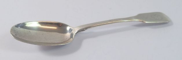 A Paul Storr silver fiddle pattern teaspoon, London 1819, 20.4g, 13.5cm long