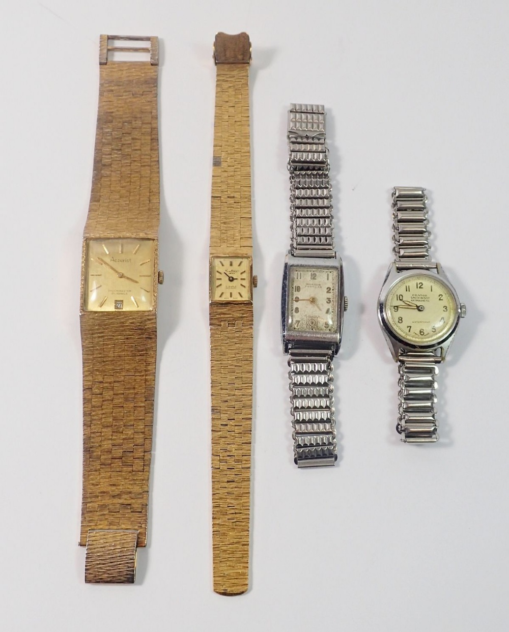 A group of four gentleman's watches including Accurist, Roamer etc.