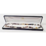 A Victoria James grey agate bead necklace with 9 carat gold clasp and original box