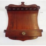 An Edwardian mahogany wall pipe rack and drawer, 29 x 25cm
