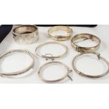 A selection of silver bracelets, 126g total weight