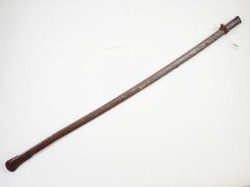 An antique metal scabbard, 87cm long