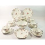 A Minton floral part tea and dessert service with floral spray decoration, No 4051 comprising six