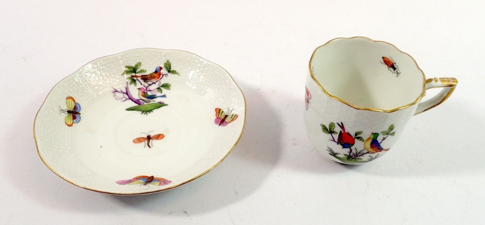 A Herend cup and saucer painted birds - Image 2 of 2