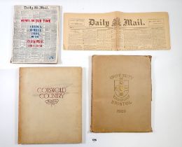 A first edition of the Daily Mail May 4th 1896, A University of Bristol guide book 1925, Cotswold