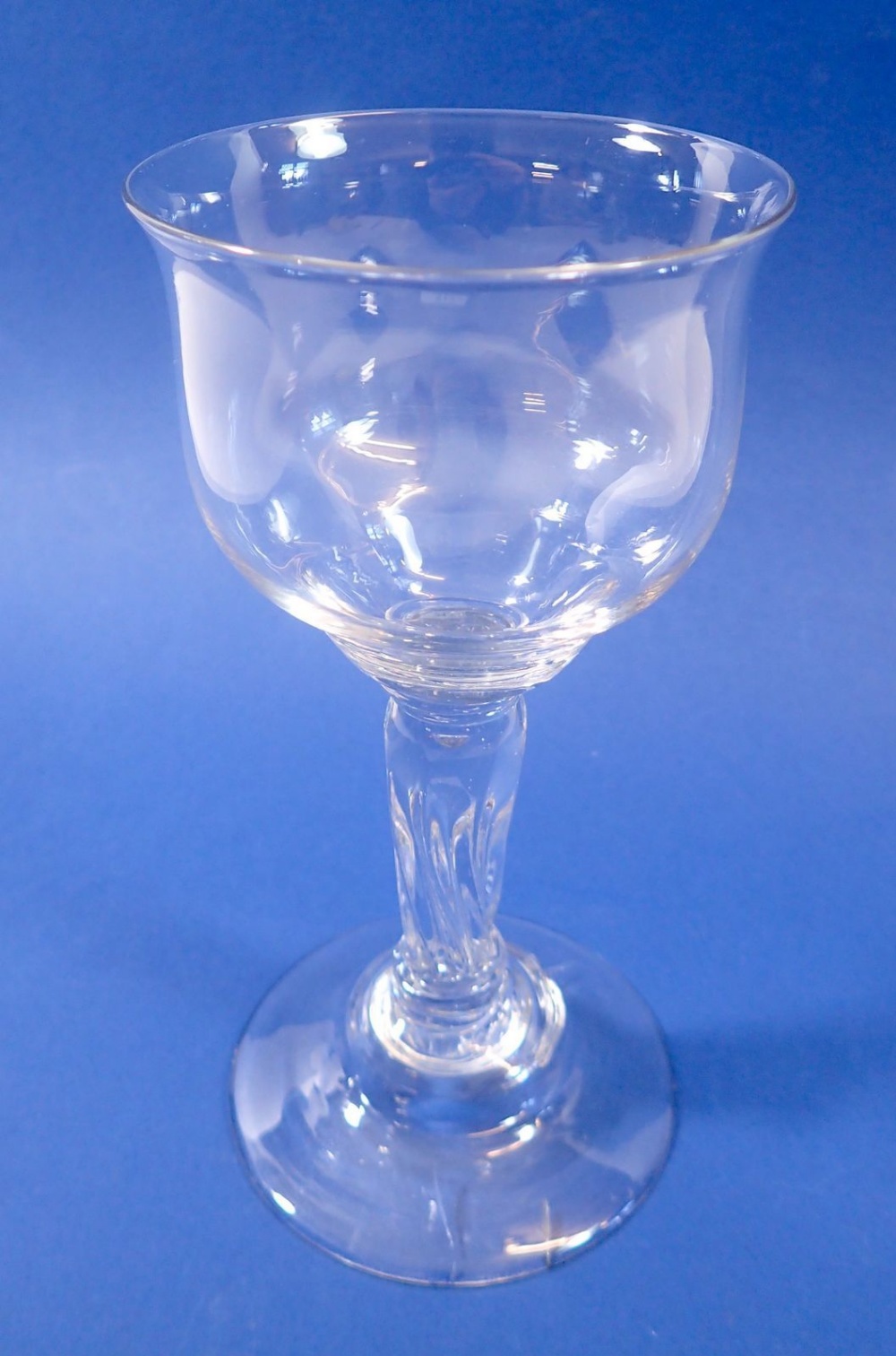 An 18th century large drinking glass with domed foot and silesian stem circa 1740/50, 18cm tall - Image 2 of 2