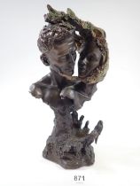 A bronze finish sculpture 'lovers' 22cm