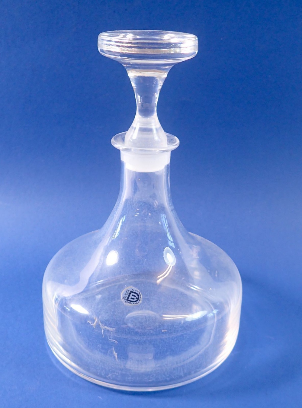 A Dartington glass decanter, 22cm tall