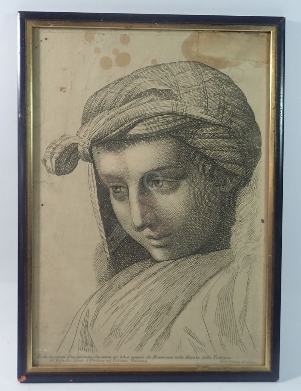 An Italian steel engraving by Paolo Fidanza, after Raphael, 38 x 27cm