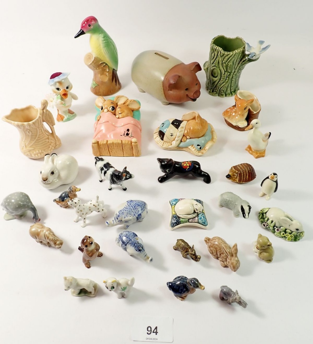 A group of animal ornaments including Wade etc.