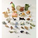 A group of animal ornaments including Wade etc.