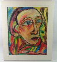 Marie Louise Garnavault (1910-2010) - oil on canvas self portrait 48 x 38cm